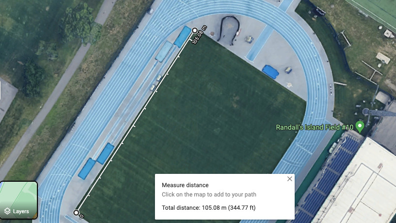 Icahn Stadium pitch size