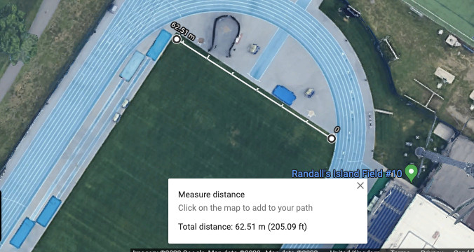 Icahn Stadium soccer pitch size
